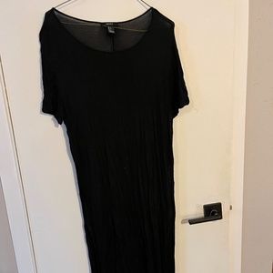 Long black shirt dress